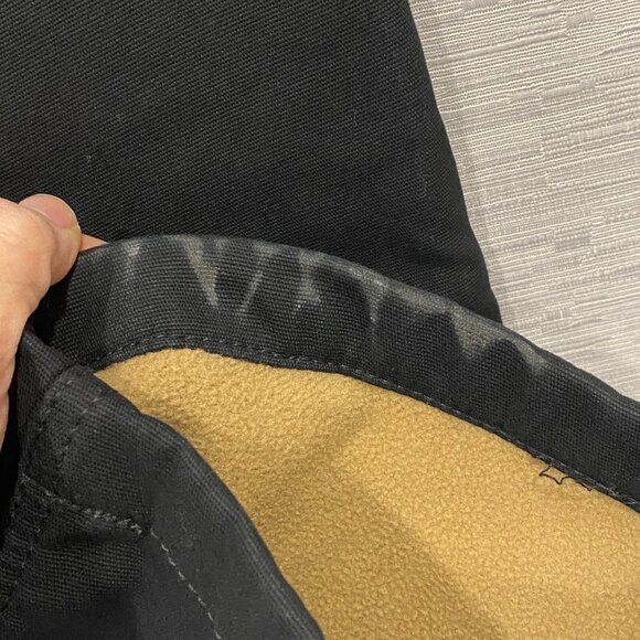 CAT Caterpillar Work Pants Mens 34 x 30 Black Canvas Fleece Lined DIRTY CUFF - Picture 5 of 12